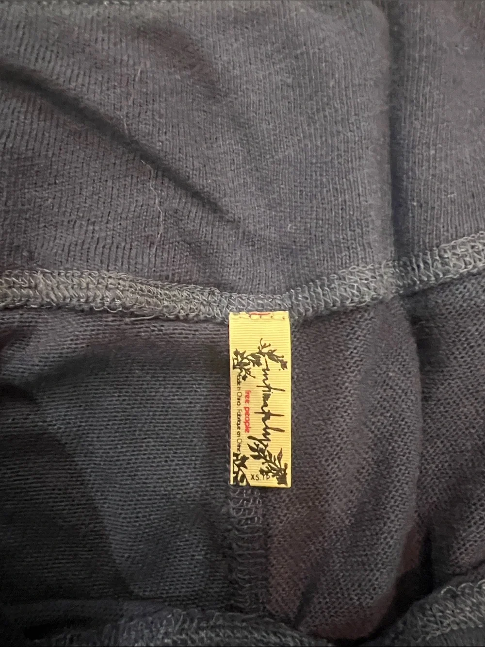 Free People Intimately Navy Wide Leg Pull-On Pants with Cuff Ties XS